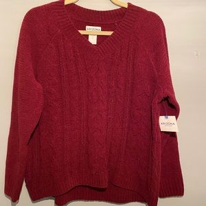 NWT ARIZONA JEAN CO. RUBY RED SIPER SOFT SWEATER